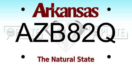 AZB82Q Arkansas License Plate