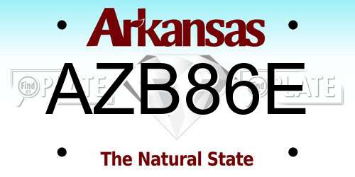 AZB86E Arkansas License Plate