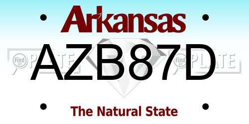 AZB87D Arkansas License Plate