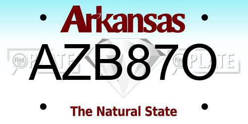 AZB87O Arkansas License Plate