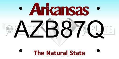 AZB87Q Arkansas License Plate