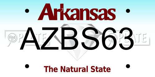 AZBS63 Arkansas License Plate