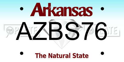 AZBS76 Arkansas License Plate