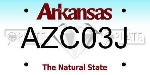 AZC03J Arkansas License Plate
