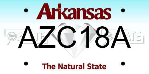 AZC18A Arkansas License Plate