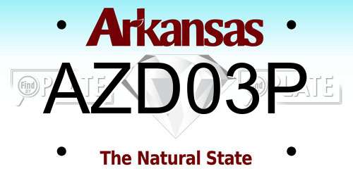 AZD03P Arkansas License Plate