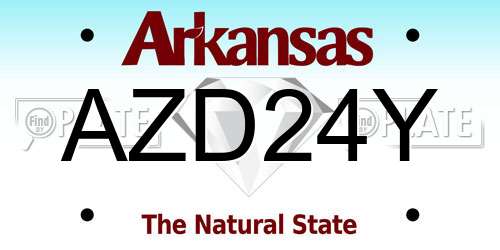 AZD24Y Arkansas License Plate