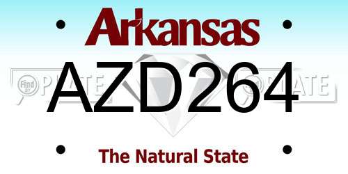 AZD264 Arkansas License Plate