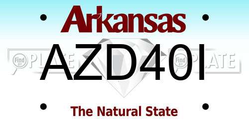 AZD40I Arkansas License Plate