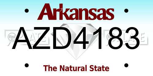 AZD4183 Arkansas License Plate
