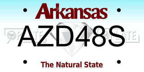 AZD48S Arkansas License Plate