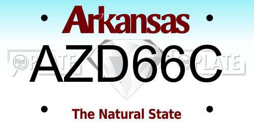 AZD66C Arkansas License Plate