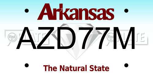 AZD77M Arkansas License Plate