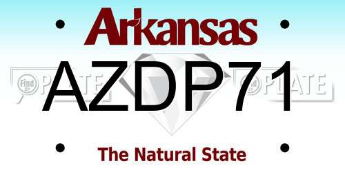 AZDP71 Arkansas License Plate