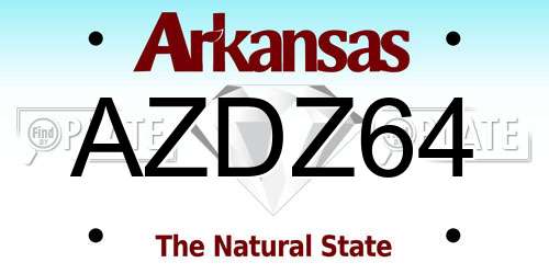 AZDZ64 Arkansas License Plate
