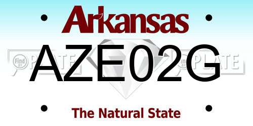 AZE02G Arkansas License Plate