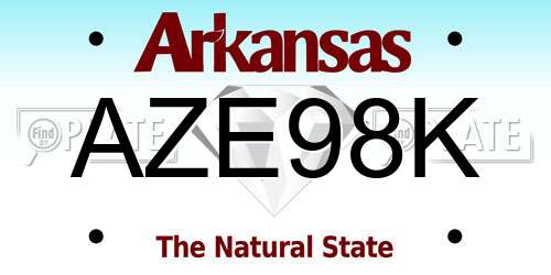 AZE98K Arkansas License Plate