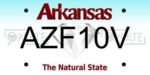 AZF10V Arkansas License Plate