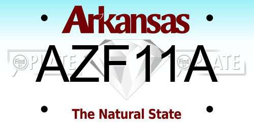 AZF11A Arkansas License Plate