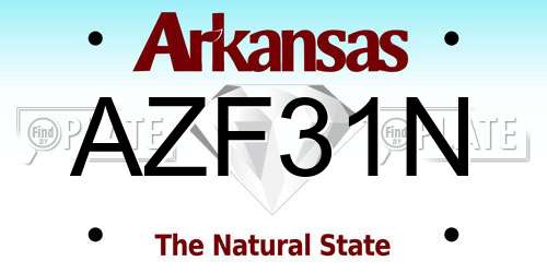 AZF31N Arkansas License Plate