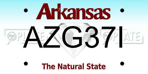 AZG37I Arkansas License Plate