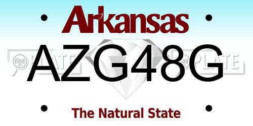 AZG48G Arkansas License Plate