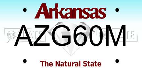 AZG60M Arkansas License Plate