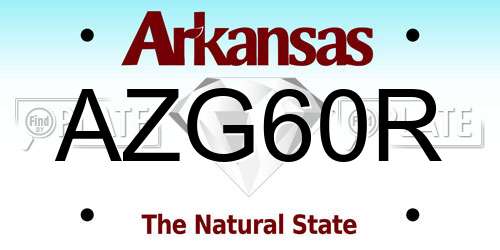 AZG60R Arkansas License Plate