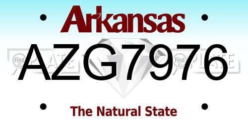 AZG7976 Arkansas License Plate