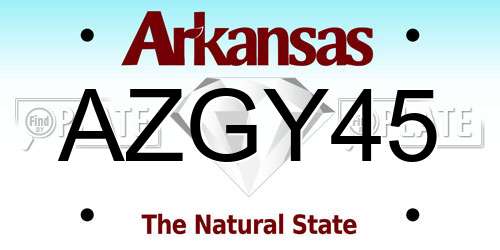 AZGY45 Arkansas License Plate