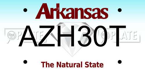 AZH30T Arkansas License Plate
