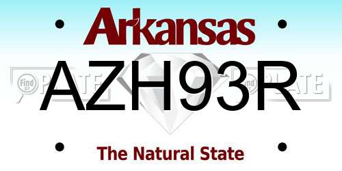 AZH93R Arkansas License Plate