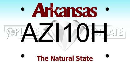 AZI10H Arkansas License Plate