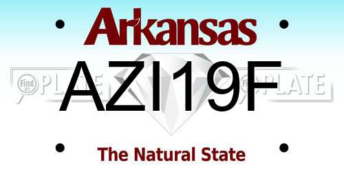 AZI19F Arkansas License Plate