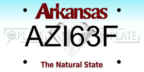 AZI63F Arkansas License Plate