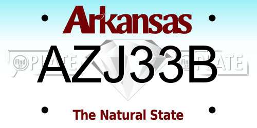 AZJ33B Arkansas License Plate