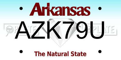 AZK79U Arkansas License Plate