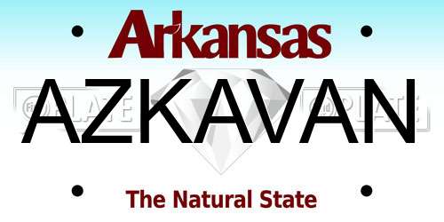 AZKAVAN Arkansas License Plate