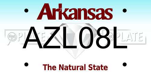 AZL08L Arkansas License Plate