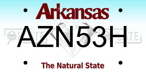AZN53H Arkansas License Plate