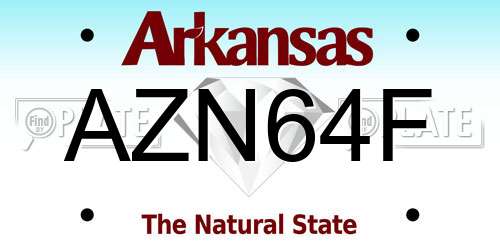 AZN64F Arkansas License Plate