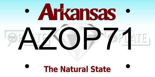 AZOP71 Arkansas License Plate