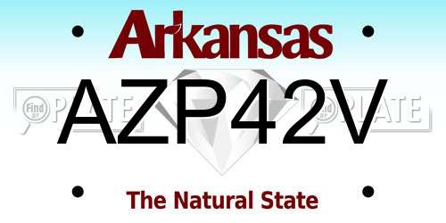 AZP42V Arkansas License Plate
