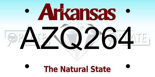 AZQ264 Arkansas License Plate