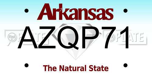 AZQP71 Arkansas License Plate