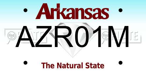 AZR01M Arkansas License Plate