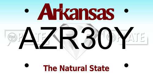 AZR30Y Arkansas License Plate