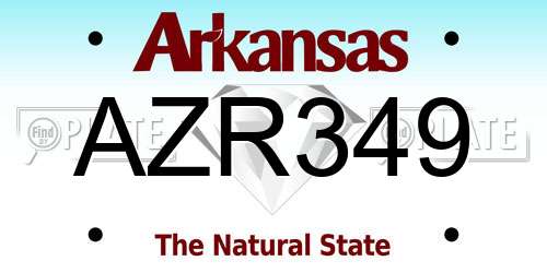 AZR349 Arkansas License Plate