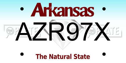 AZR97X Arkansas License Plate