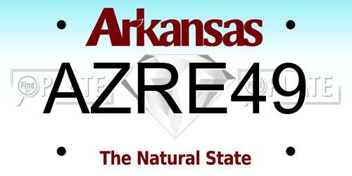 AZRE49 Arkansas License Plate